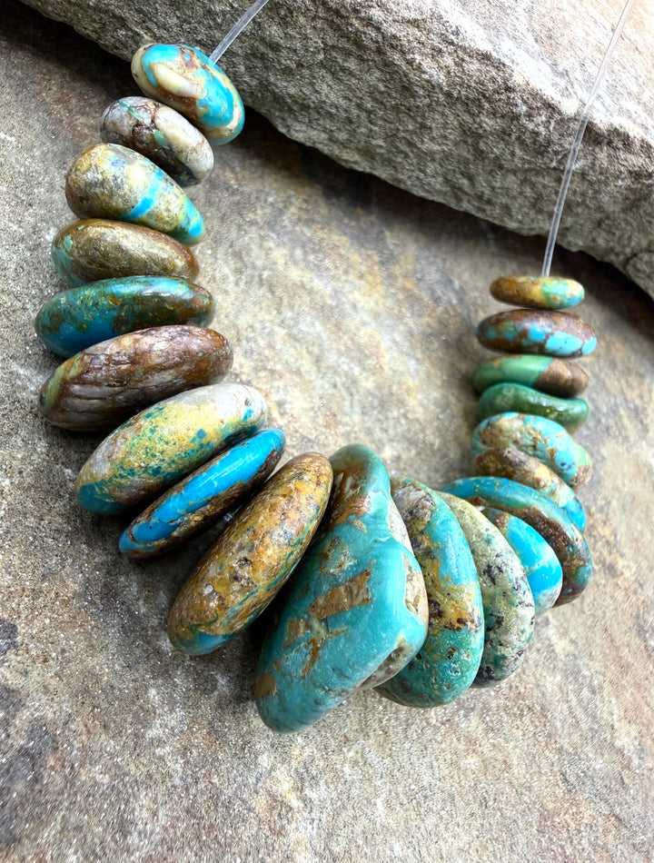 Royston Turquoise (Nevada) BIG Graduated Disc Nuggets Focal