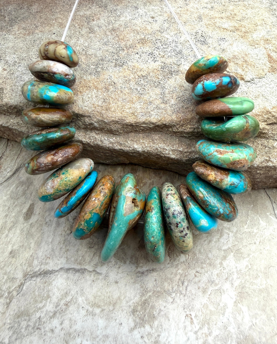 Royston Turquoise (Nevada) BIG Graduated Disc Nuggets Focal