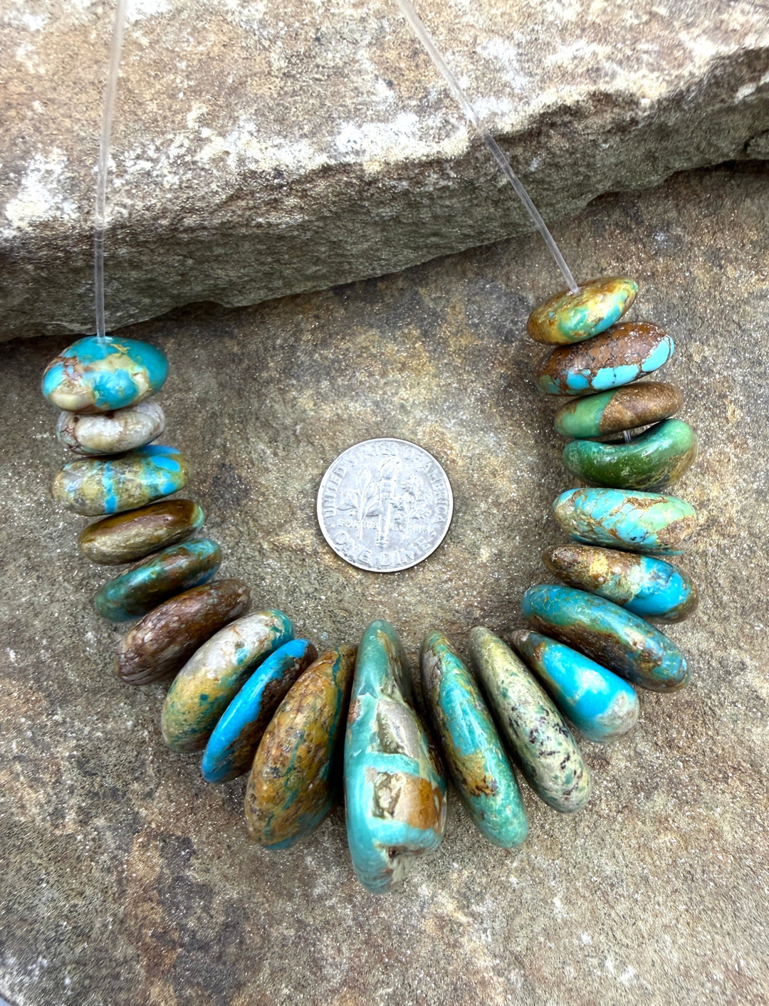 Royston Turquoise (Nevada) BIG Graduated Disc Nuggets Focal