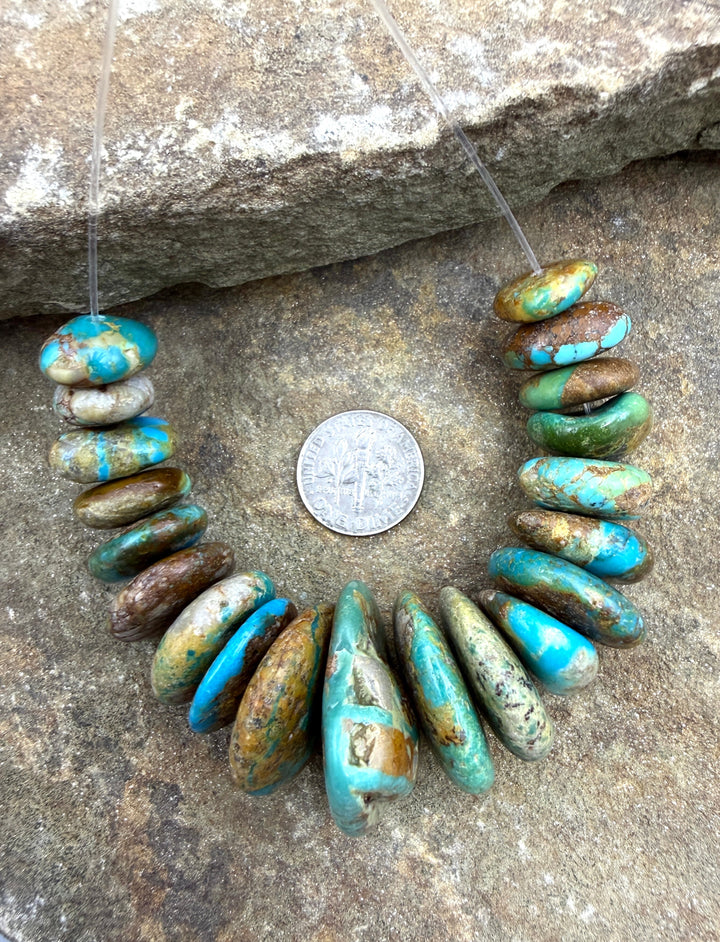 Royston Turquoise (Nevada) BIG Graduated Disc Nuggets Focal