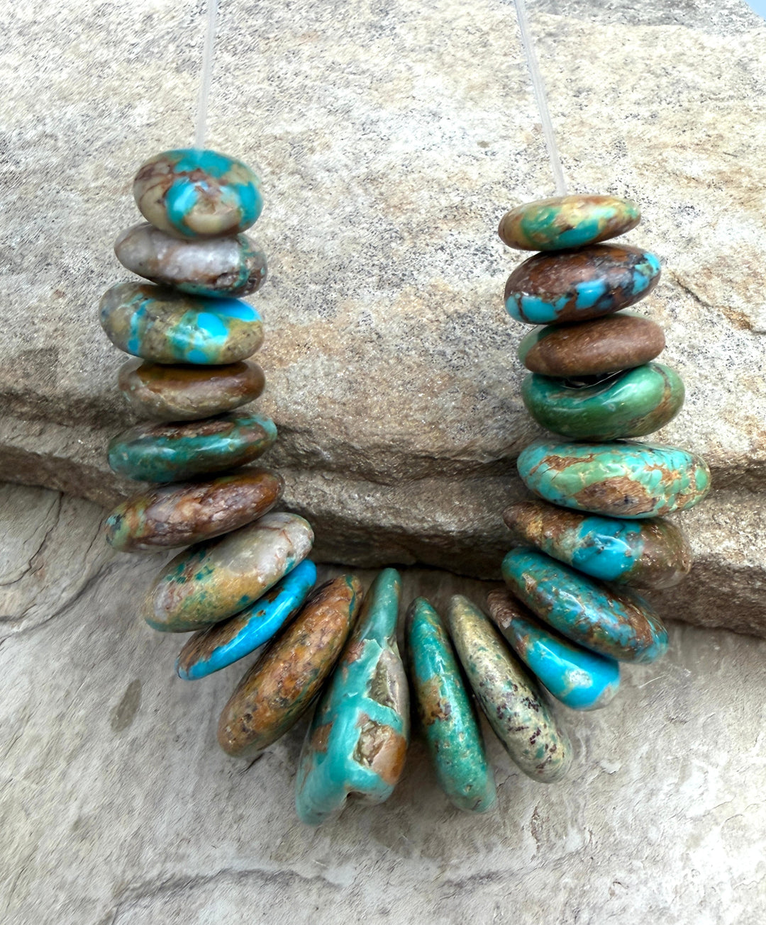 Royston Turquoise (Nevada) BIG Graduated Disc Nuggets Focal