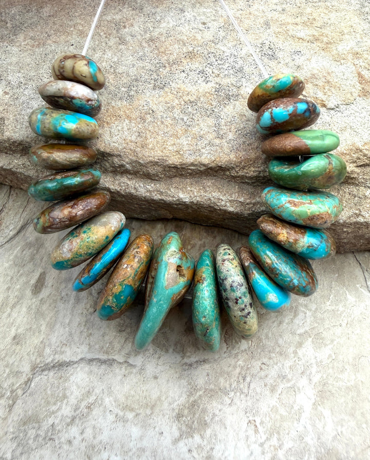 Royston Turquoise (Nevada) BIG Graduated Disc Nuggets Focal