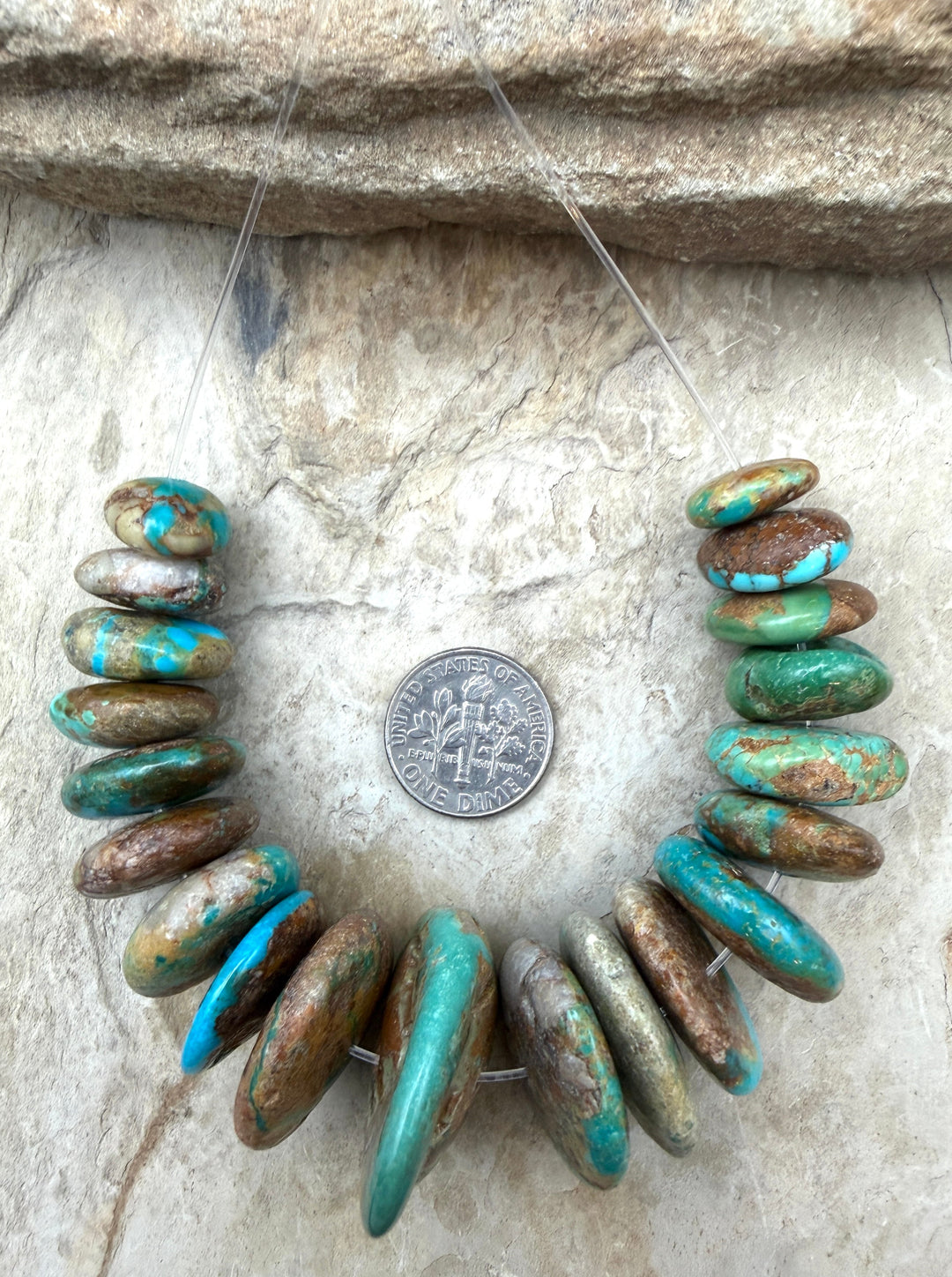 Royston Turquoise (Nevada) BIG Graduated Disc Nuggets Focal