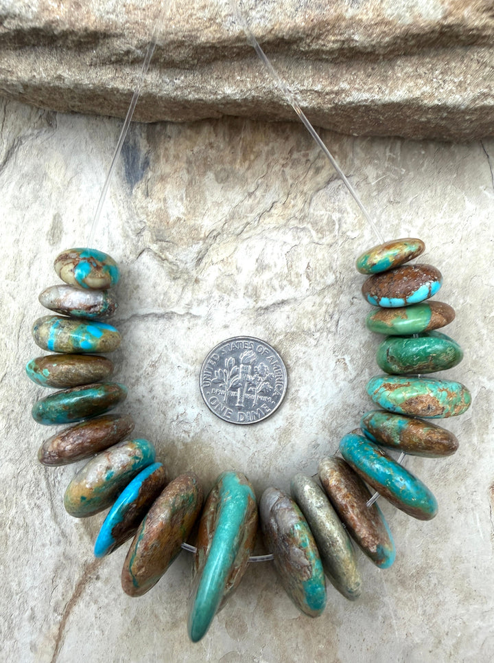 Royston Turquoise (Nevada) BIG Graduated Disc Nuggets Focal