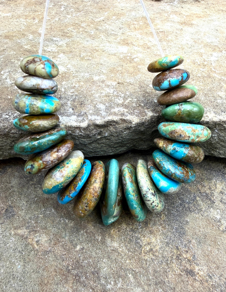 Royston Turquoise (Nevada) BIG Graduated Disc Nuggets Focal