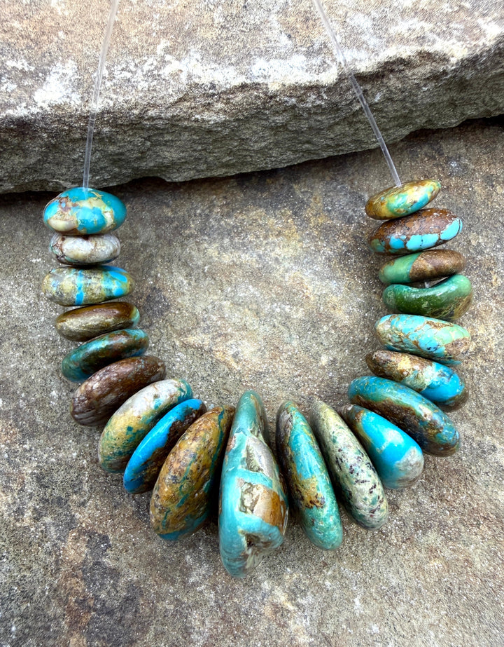 Royston Turquoise (Nevada) BIG Graduated Disc Nuggets Focal
