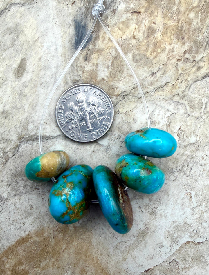 Royston Turquoise (Nevada)BIG Graduated Nugget Focal Strand