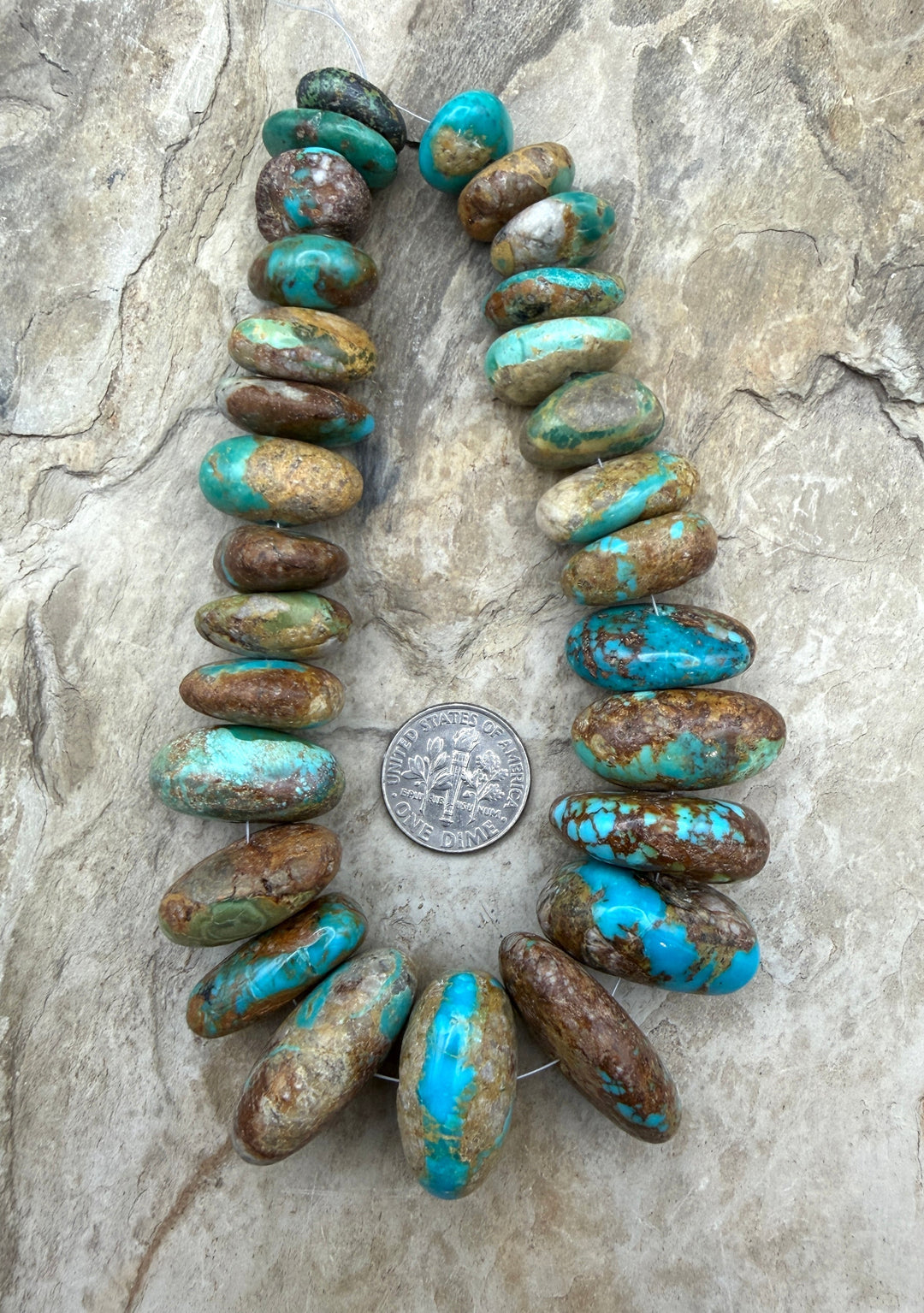 Royston Turquoise (Nevada)BIG Graduated Nugget Strand