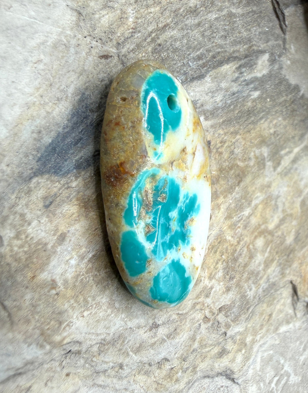 Royston Turquoise (Nevada) Focal Pendant Bead 16x28mm