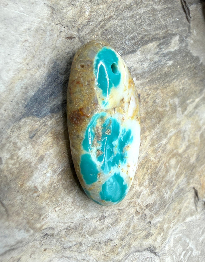 Royston Turquoise (Nevada) Focal Pendant Bead 16x28mm