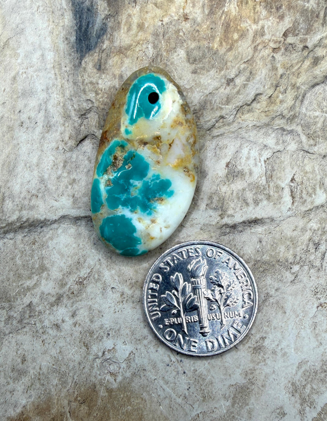 Royston Turquoise (Nevada) Focal Pendant Bead 16x28mm