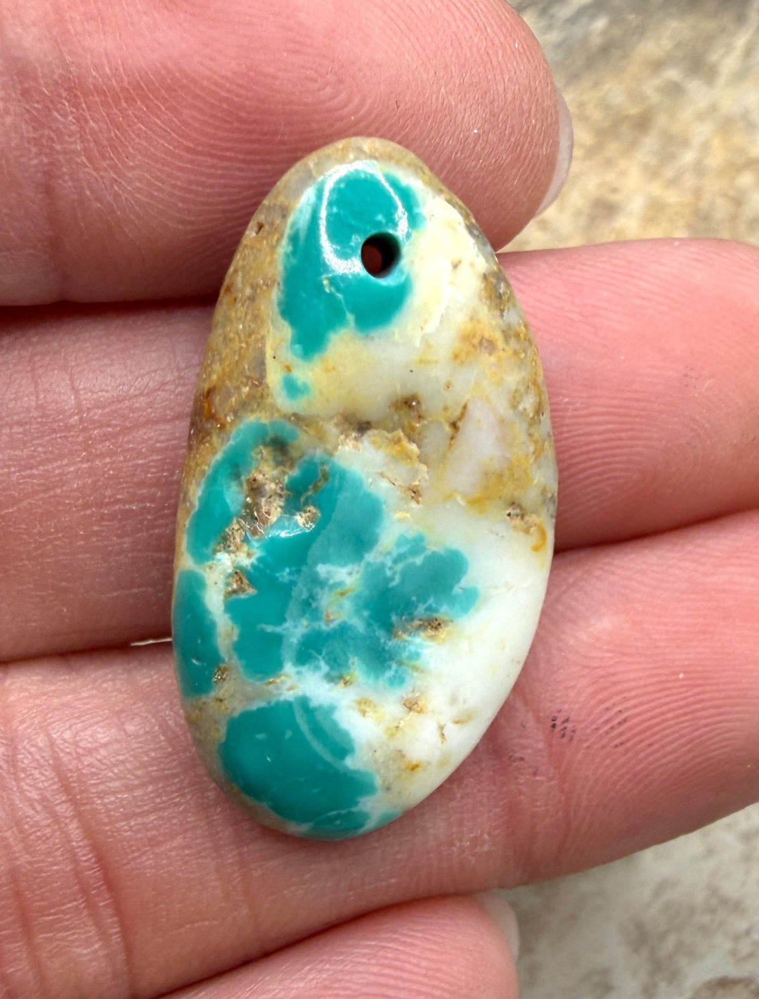 Royston Turquoise (Nevada) Focal Pendant Bead 16x28mm