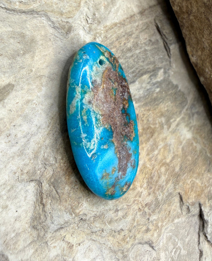 Royston Turquoise (Nevada) Focal Pendant Bead 18x35mm