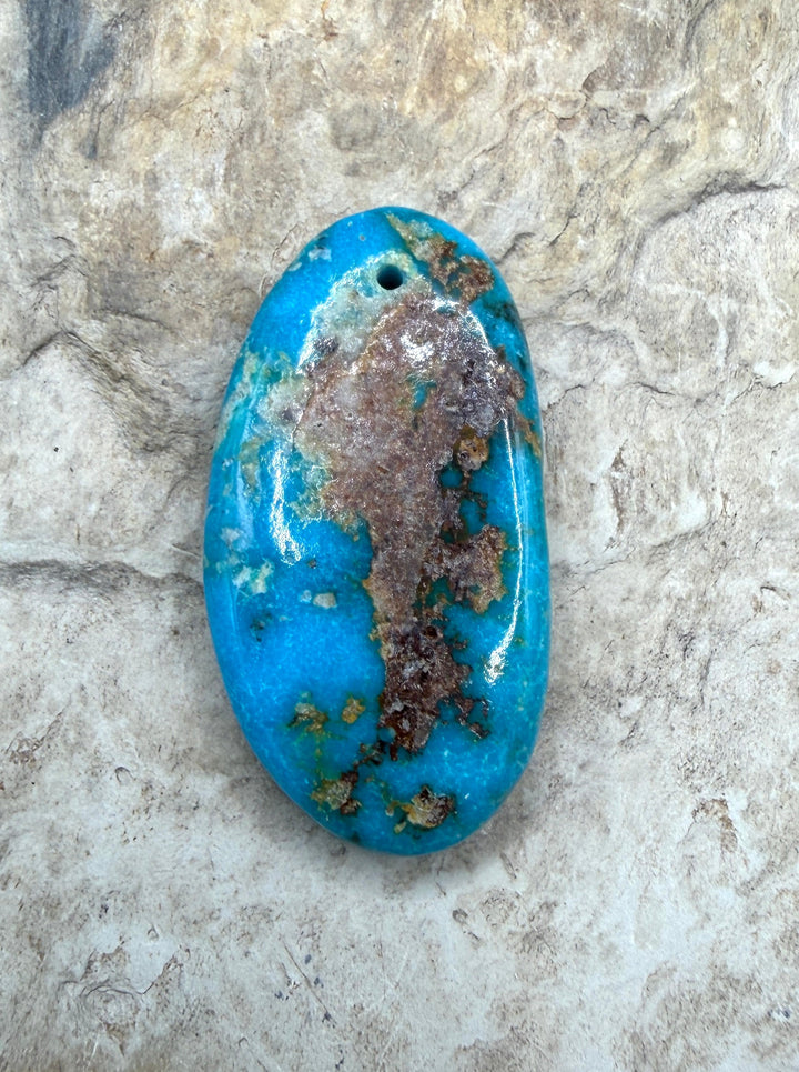Royston Turquoise (Nevada) Focal Pendant Bead 18x35mm