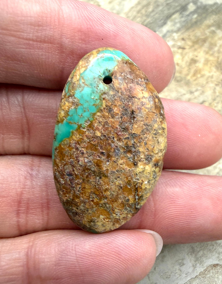 Royston Turquoise (Nevada) Focal Pendant Bead 21x33x9mm