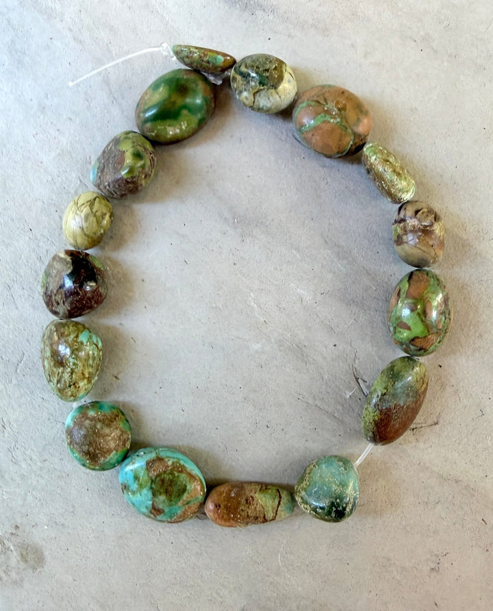 Royston Turquoise (Nevada) Rounded Nugget Beads 8x9-10x13mm