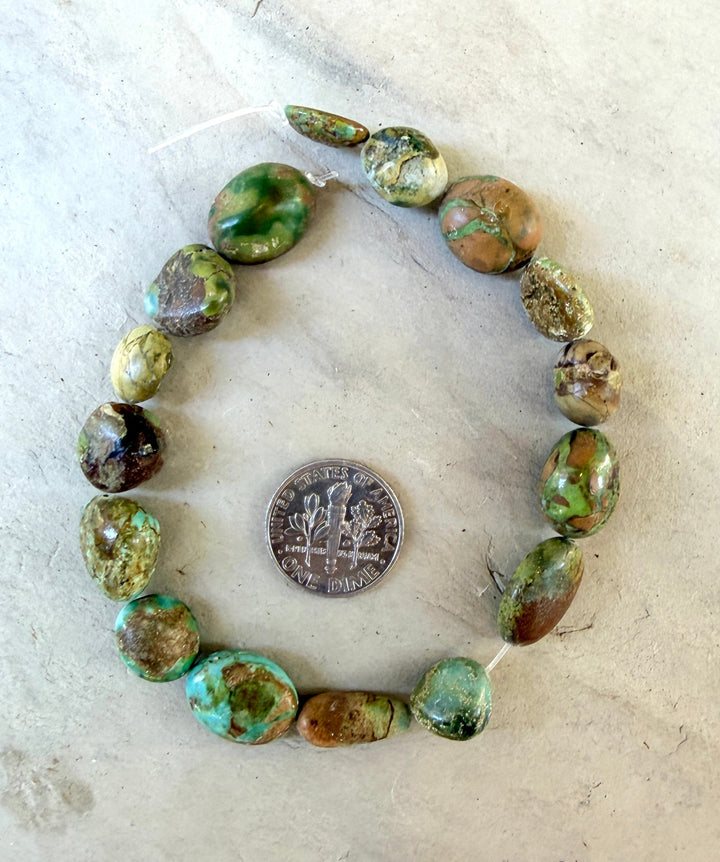 Royston Turquoise (Nevada) Rounded Nugget Beads 8x9-10x13mm