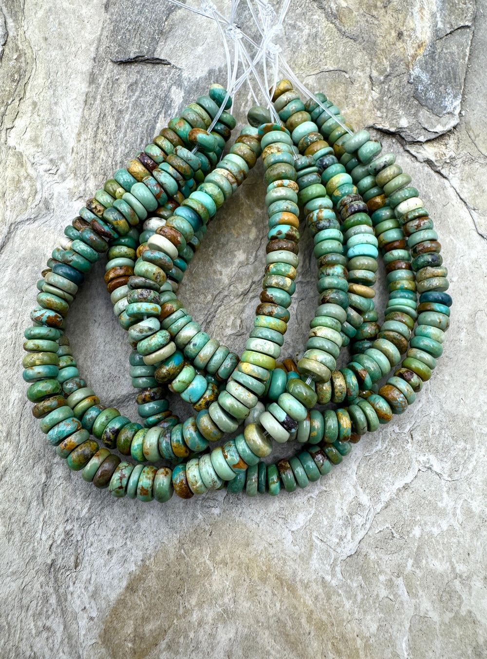 Royston Turquoise (NV) 6mm Button Beads 6 Inch Strand/66-70