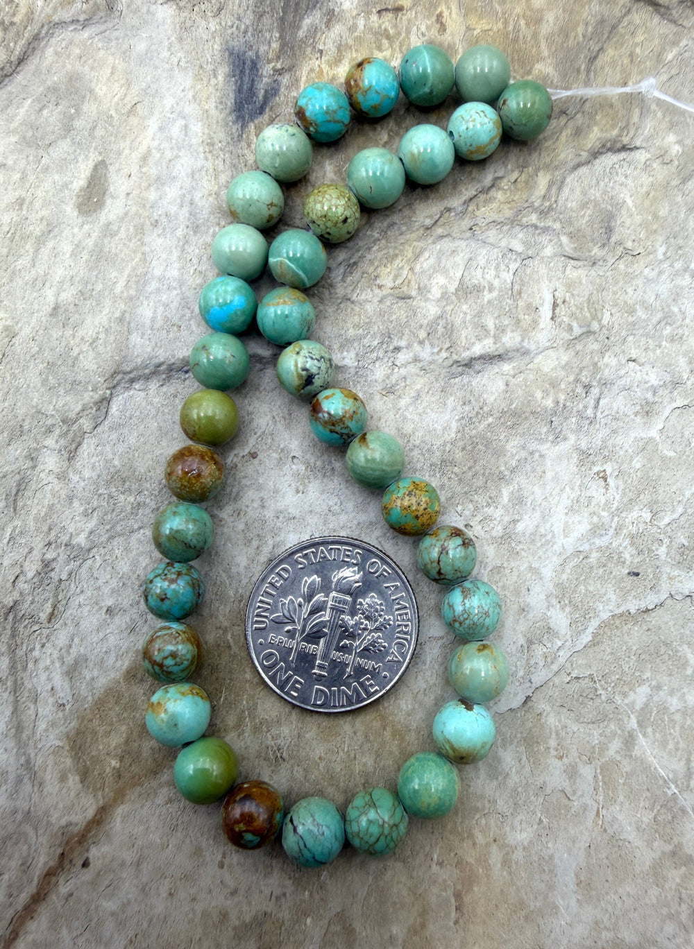 Royston Turquoise (NV) 6mm Round Beads 8 inch strand/35