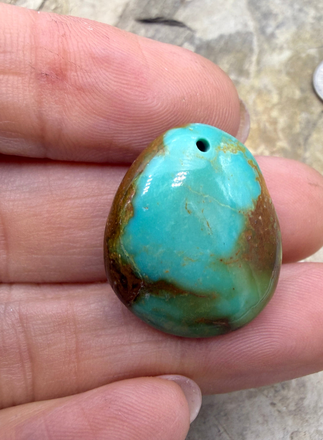 Royston Turquoise (NV) Focal Pedant 20x24x11mm - Turquoise