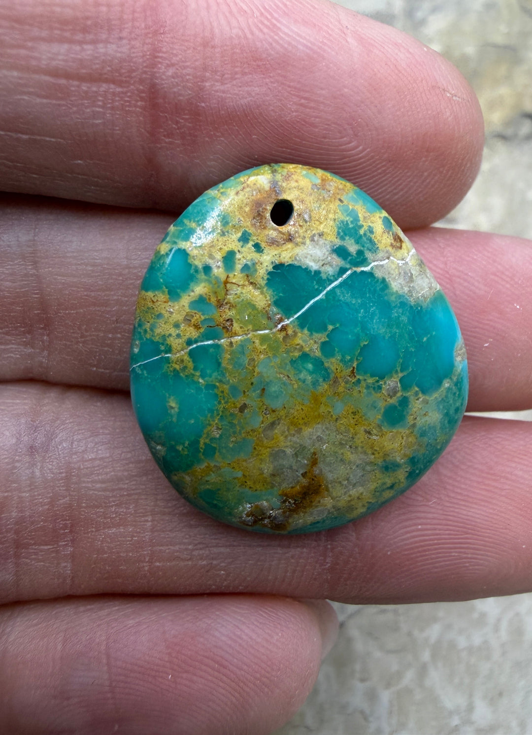 Royston Turquoise (NV) Focal Pedant Bead 22x25x7mm