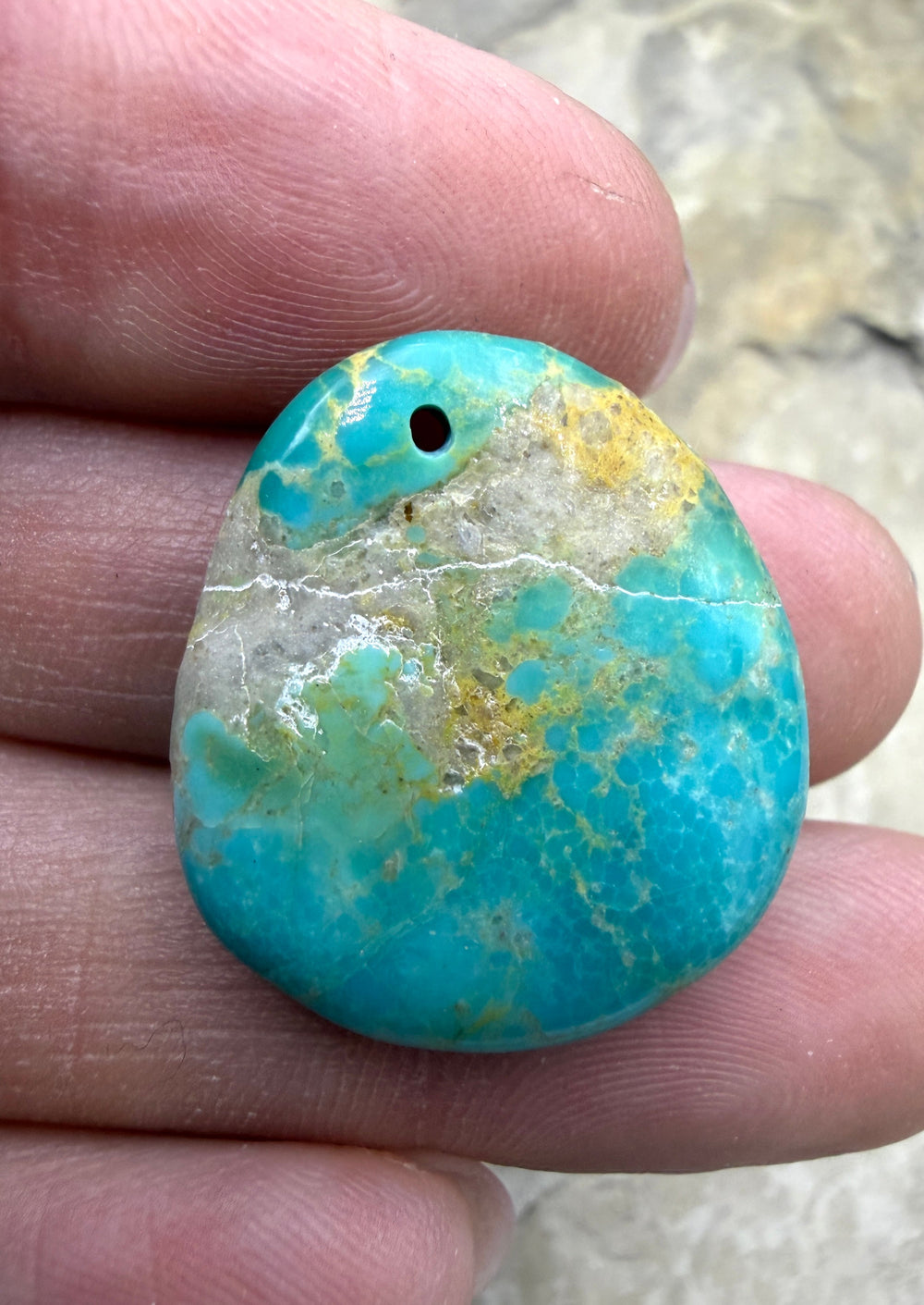 Royston Turquoise (NV) Focal Pedant Bead 22x25x7mm