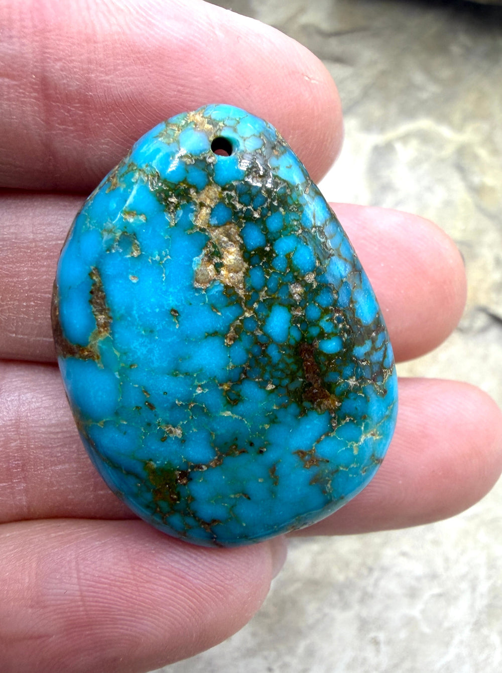 Royston Turquoise (NV) Focal Pedant Bead 24x32x9mm