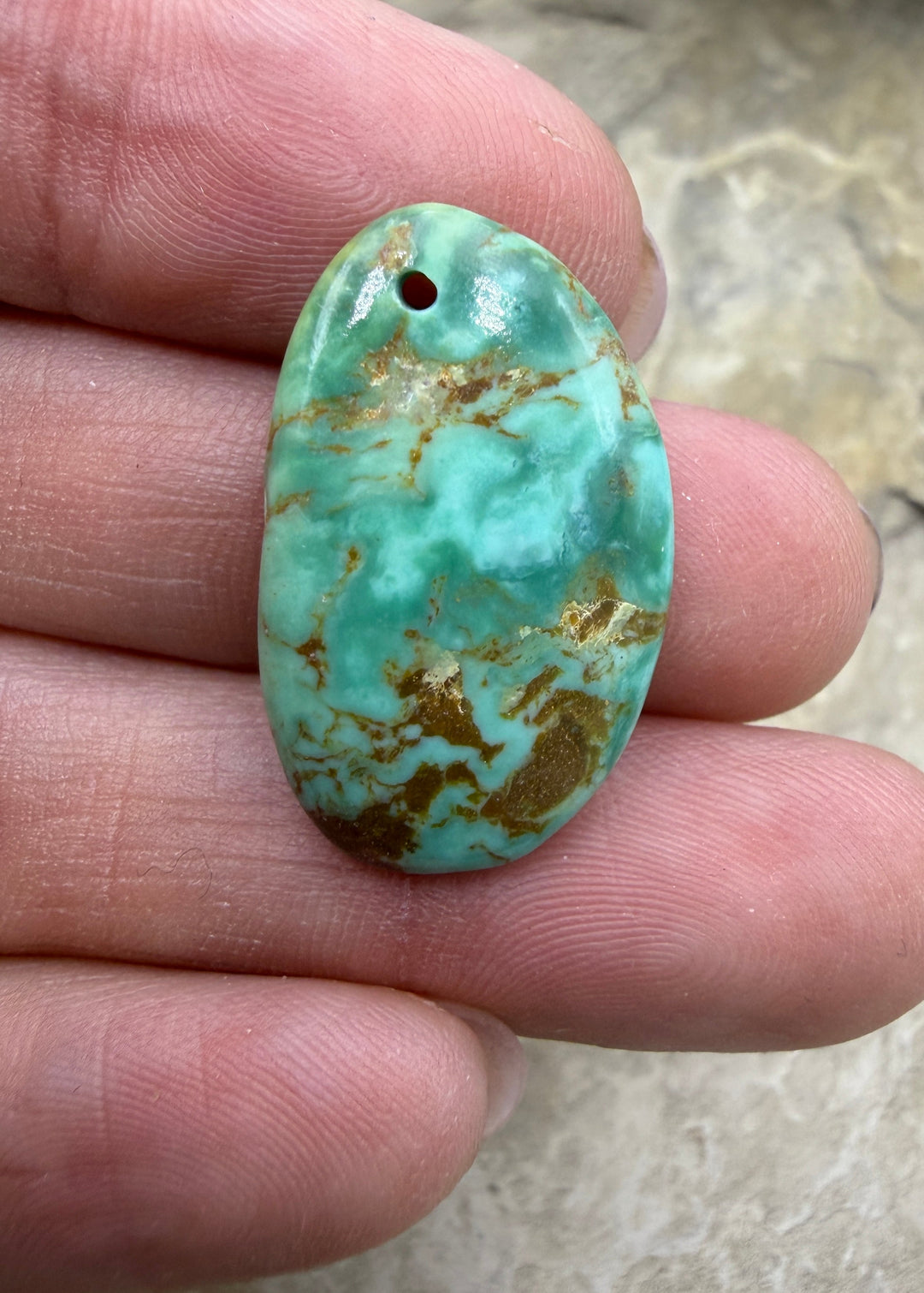 Royston Turquoise (NV) Focal Pedant Bead 26x17x5mm