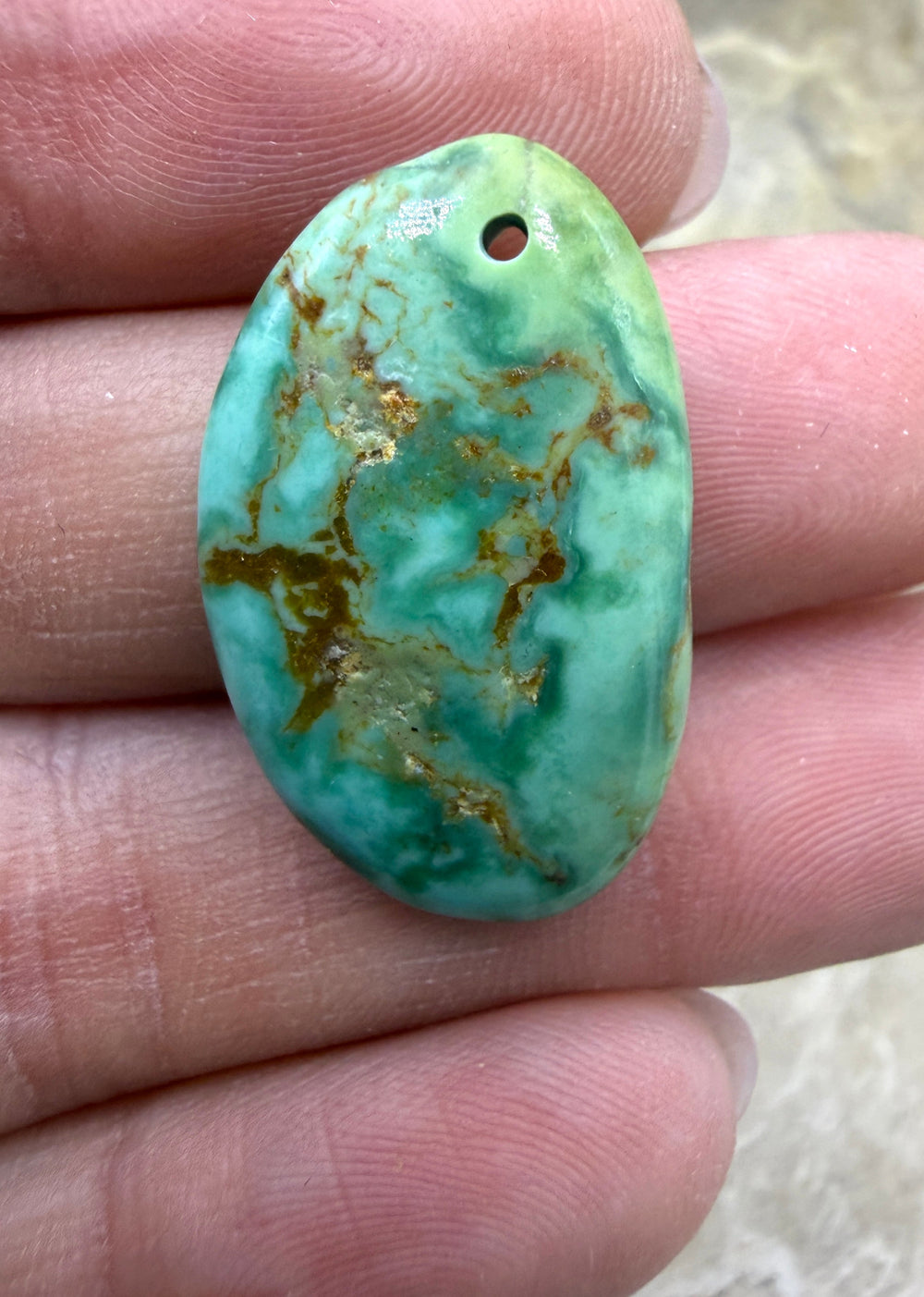 Royston Turquoise (NV) Focal Pedant Bead 26x17x5mm