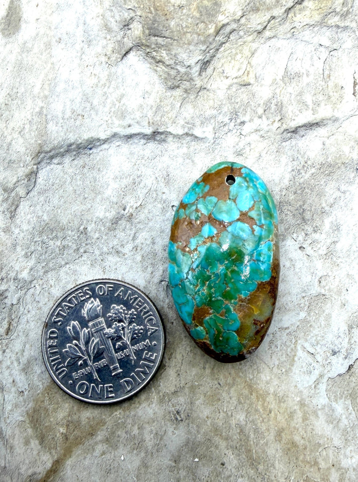 Royston Turquoise (NV) Focal Pedant Bead1 16x27x7mm