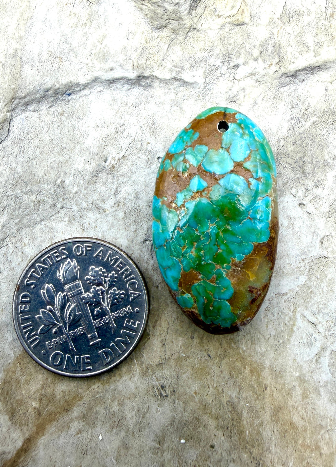 Royston Turquoise (NV) Focal Pedant Bead1 16x27x7mm