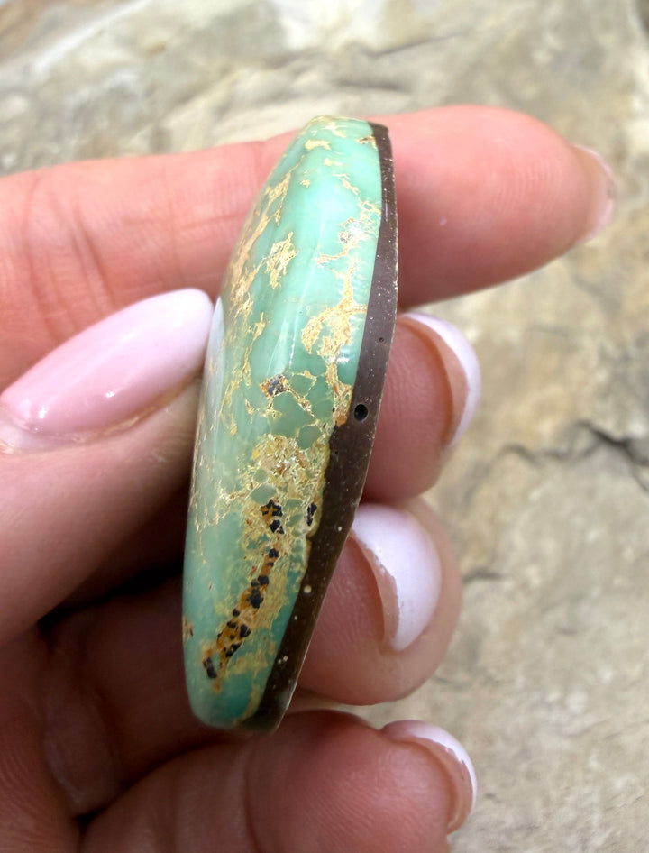 Royston Turquoise (NV) Freeform Cabochon 30x38x8mm
