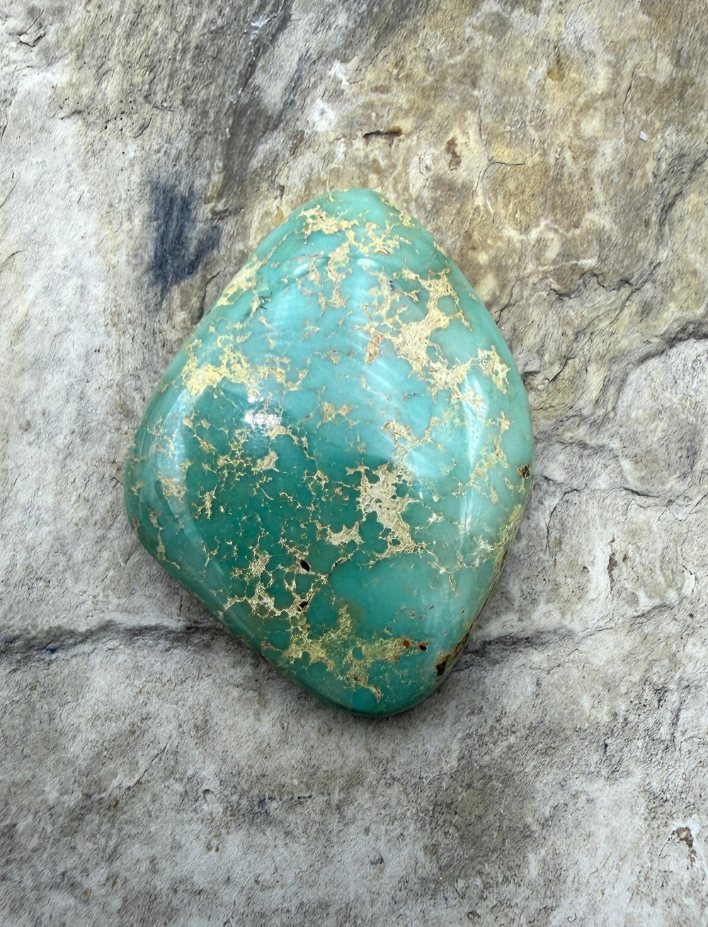 Royston Turquoise (NV) Freeform Cabochon 30x38x8mm