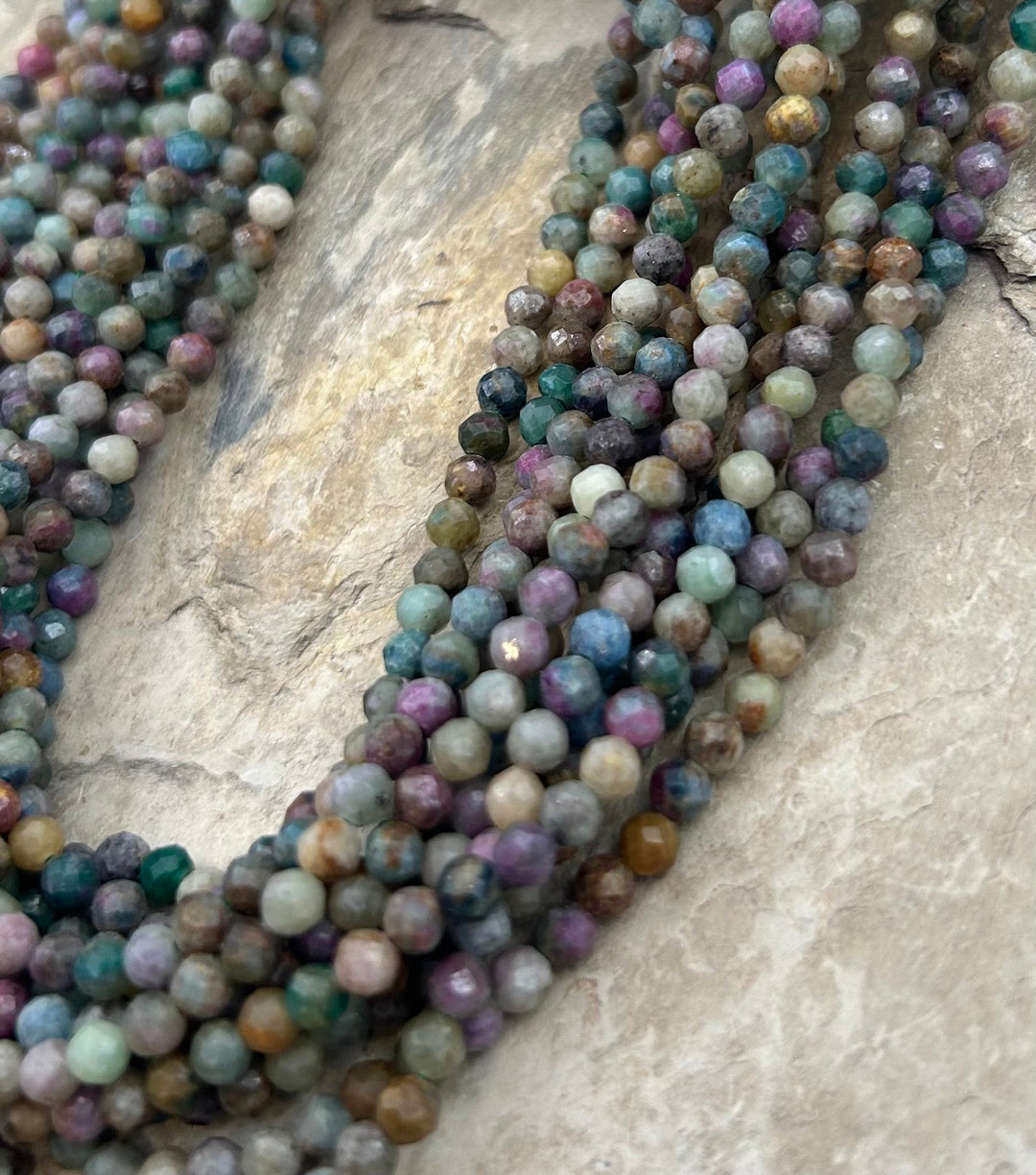 Ruby Fuchsite Micro Faceted Beads 4mm 16 inch Strand