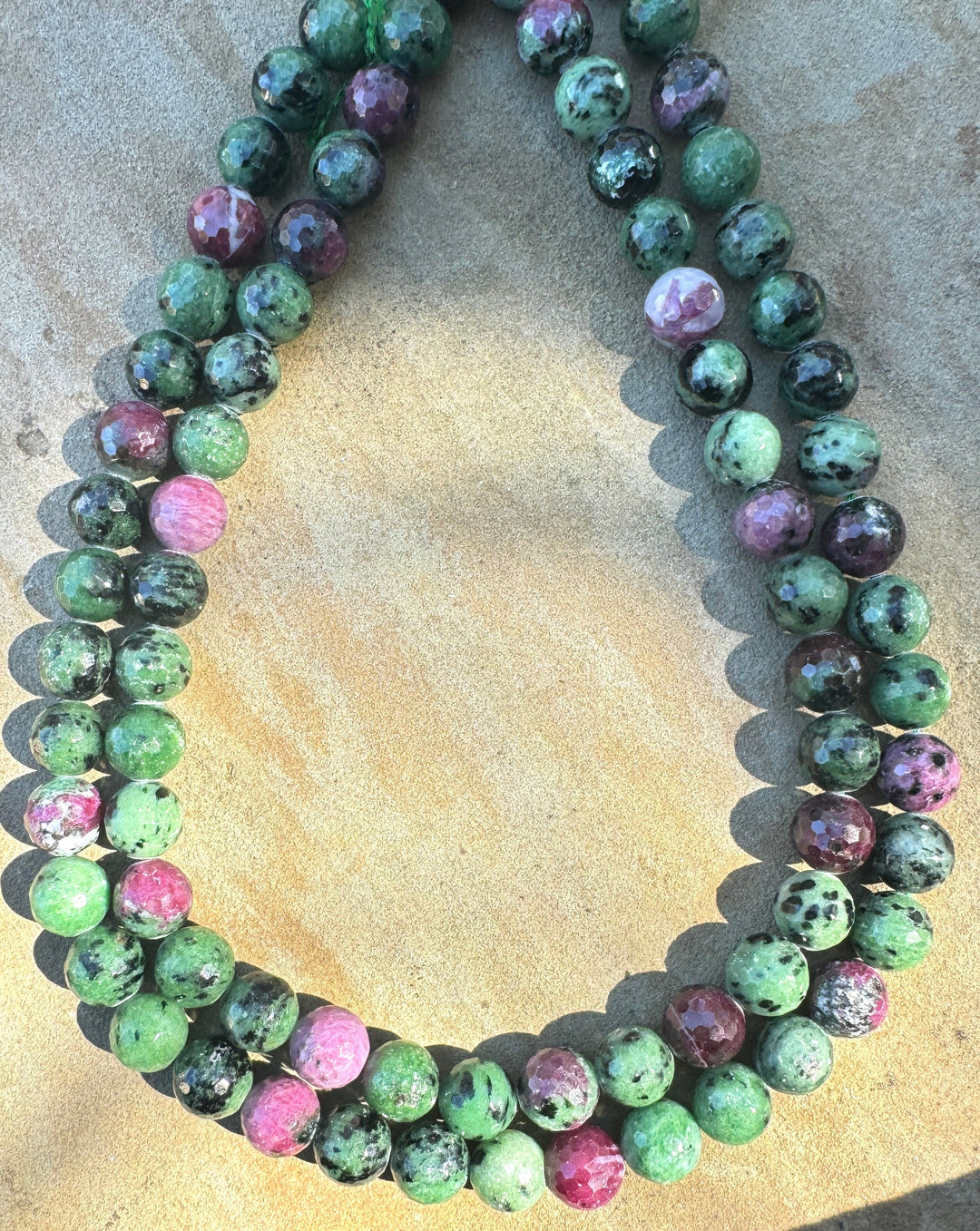 Ruby Zoisite Faceted 11mm round beads strands 16 inch strand