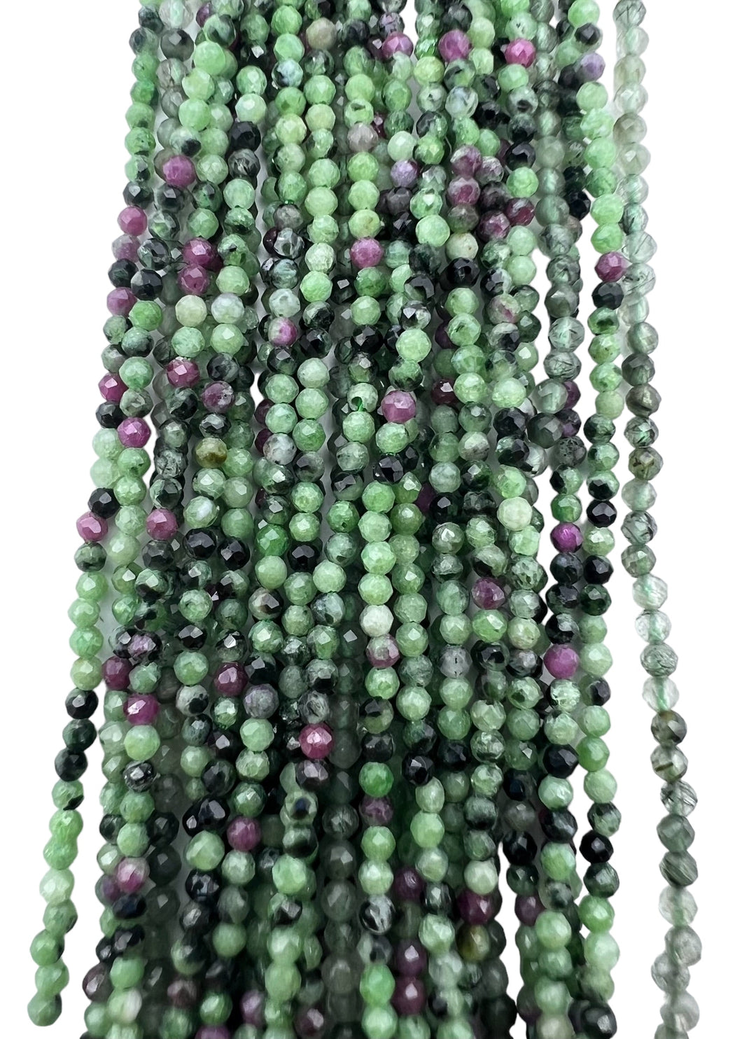 Ruby Zoisite Micro Faceted 2mm rounds beads strands 16 inch
