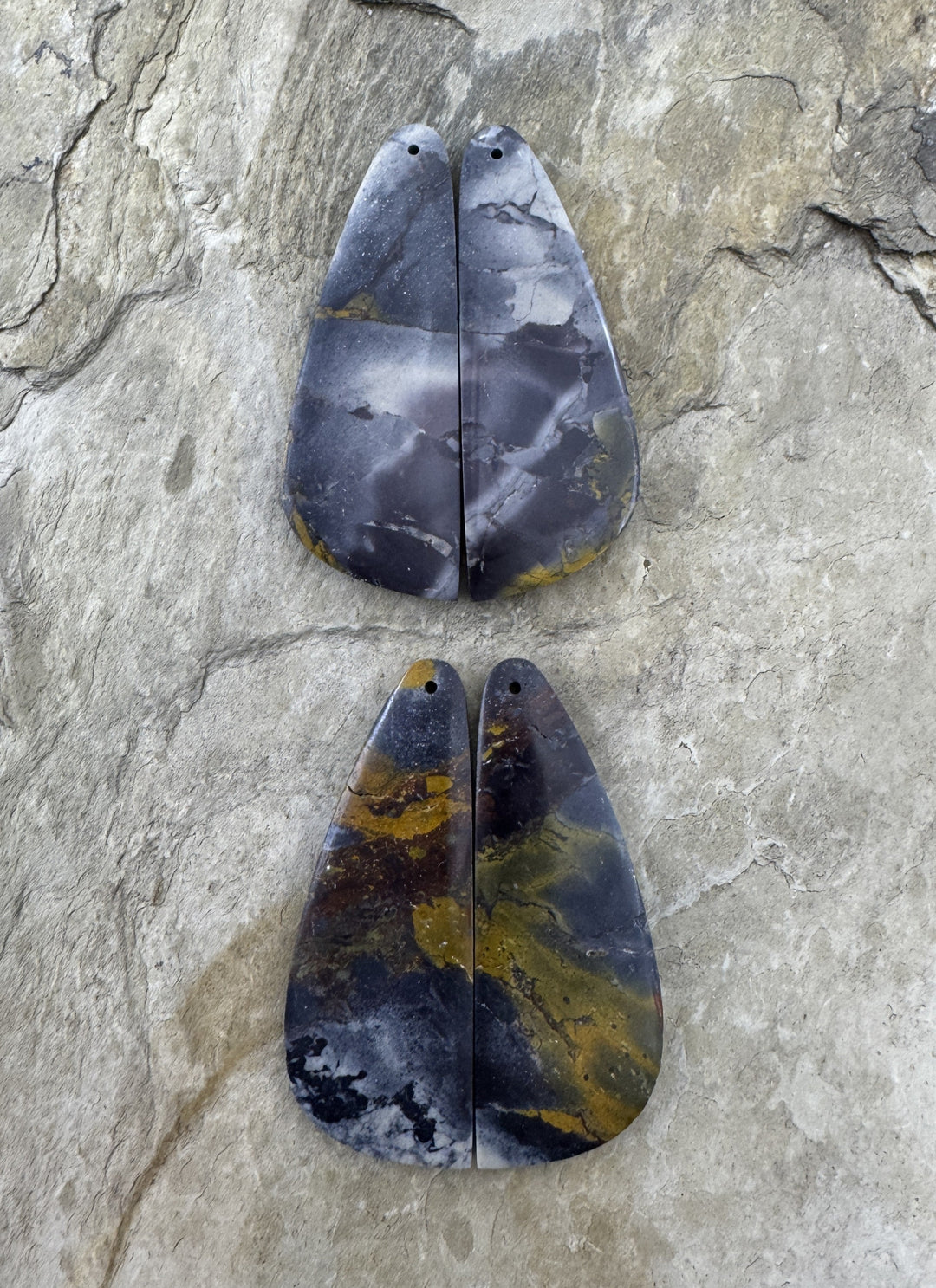 Sci-Fi Jasper (Mexico) BIG Earring Slab Bead Pair Select
