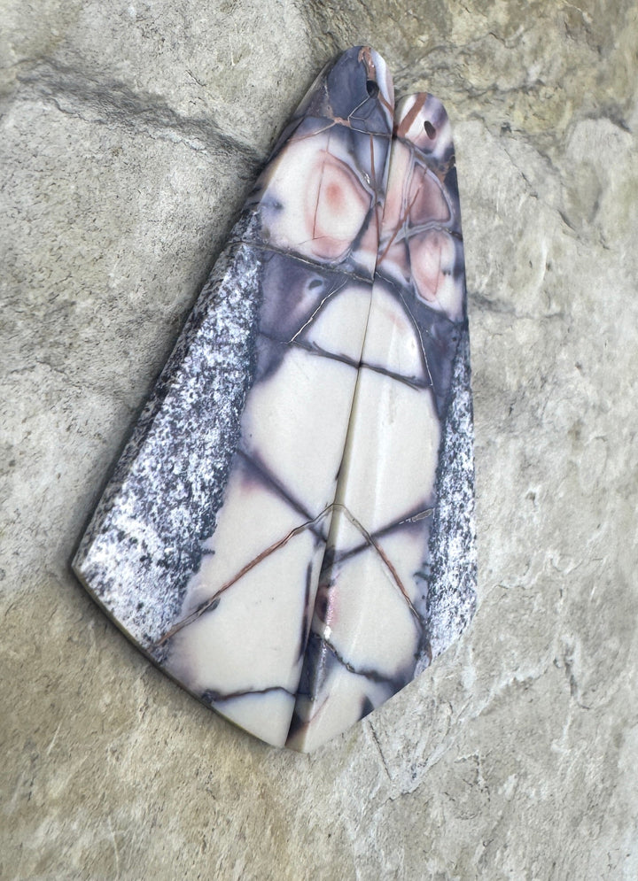 Sci-Fi Jasper (Mexico) Earring Slab Bead Pair 17x45mm