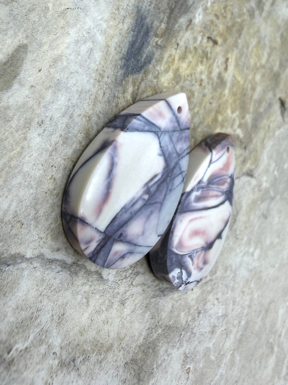Sci-Fi Jasper (Mexico) Earring Slab Bead Pair Select