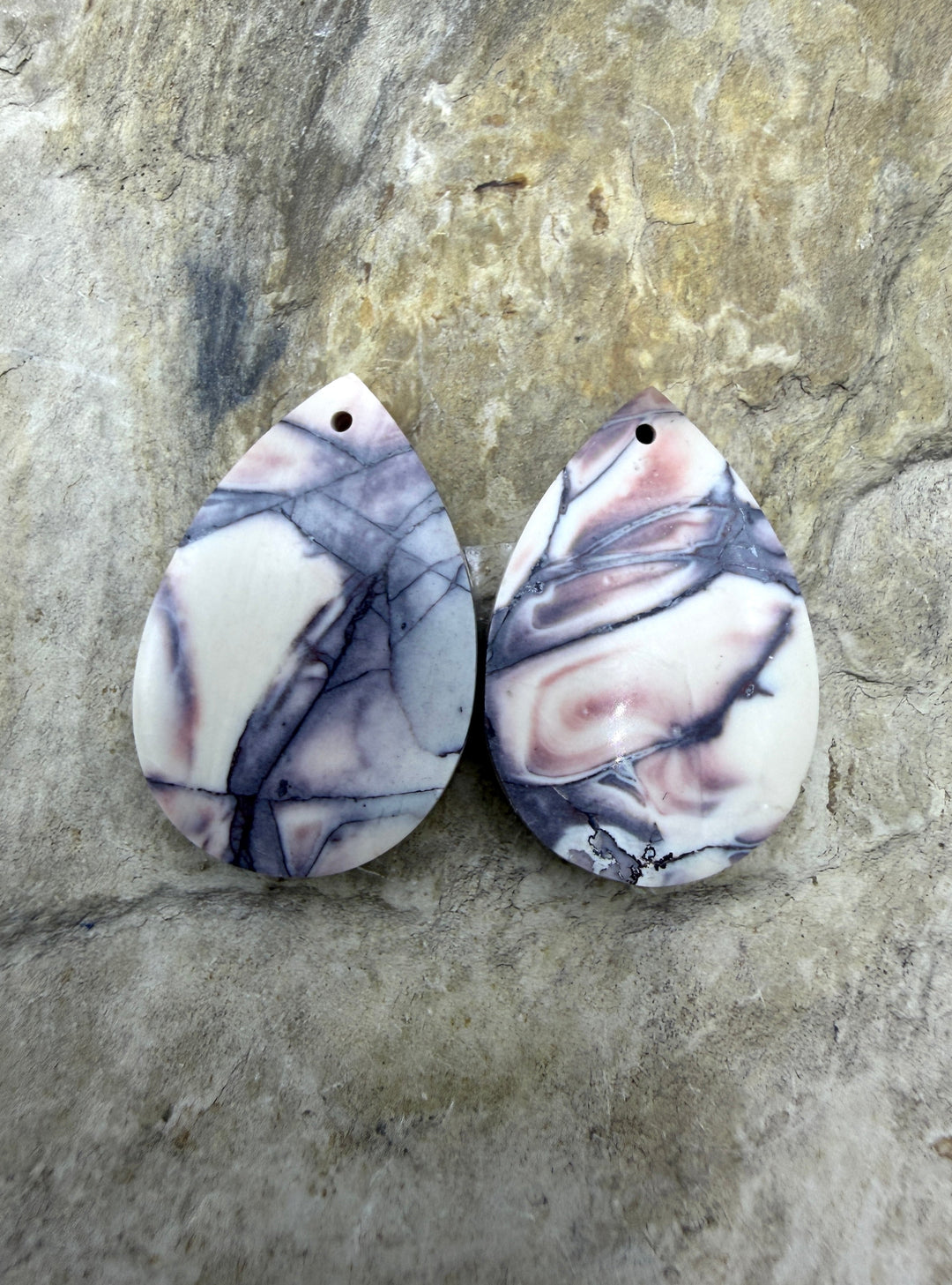 Sci-Fi Jasper (Mexico) Earring Slab Bead Pair Select