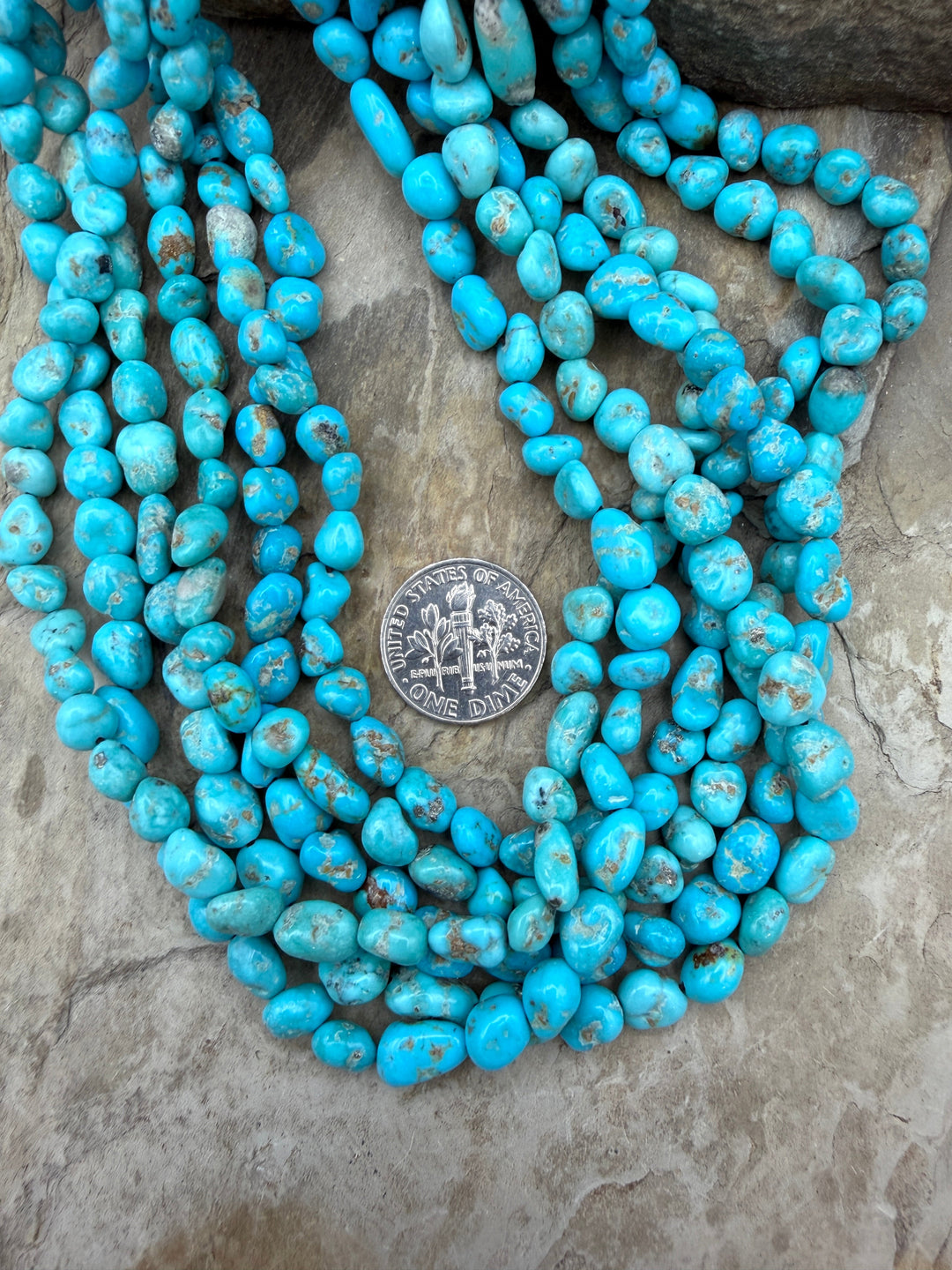 Sierra Bella Turquoise (Mexico) Nugget Beads 6-7mm ONE 16