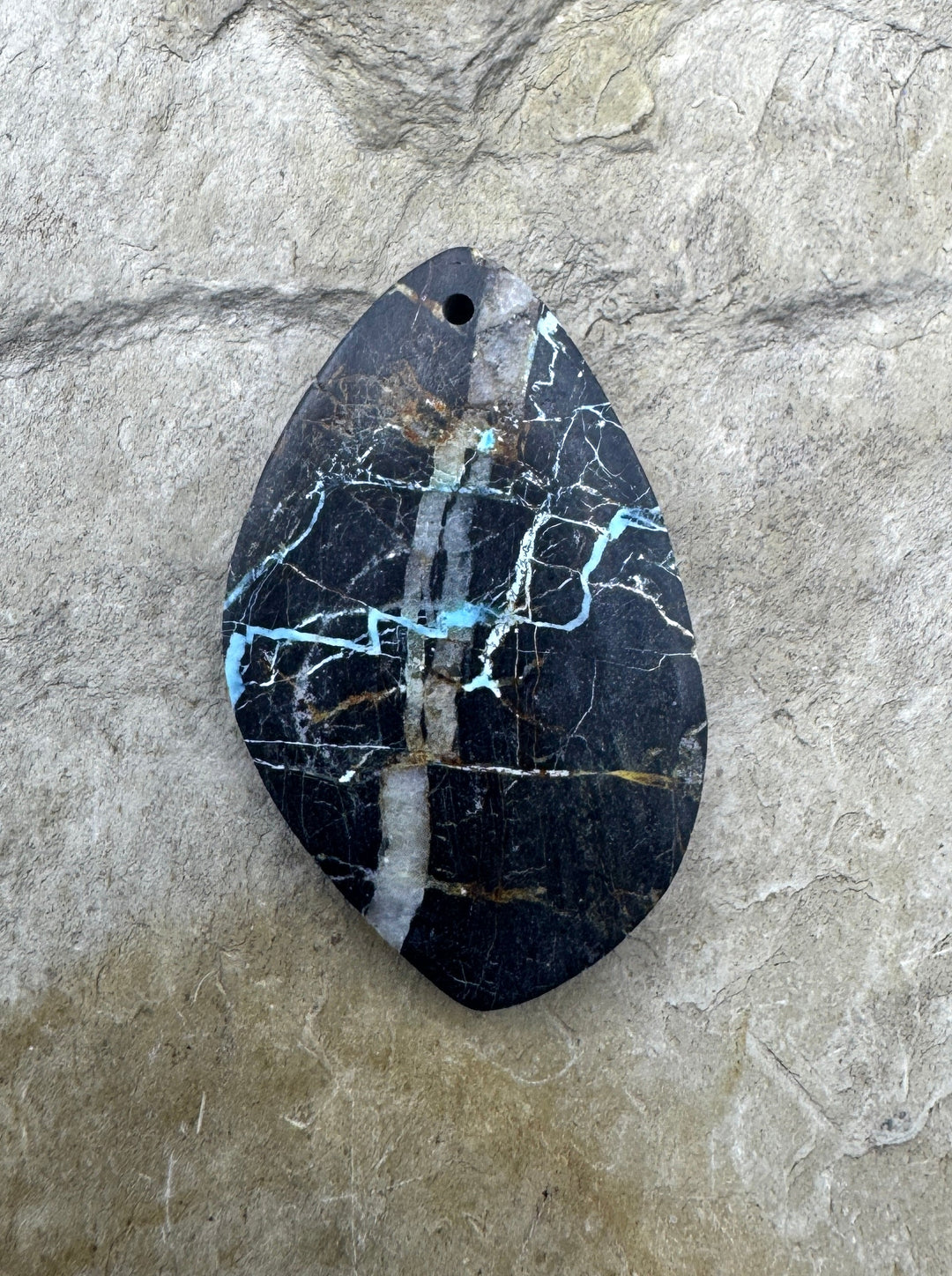 Sierra Nevada Ribbon Turquoise (Nevada) Focal Pendant Bead