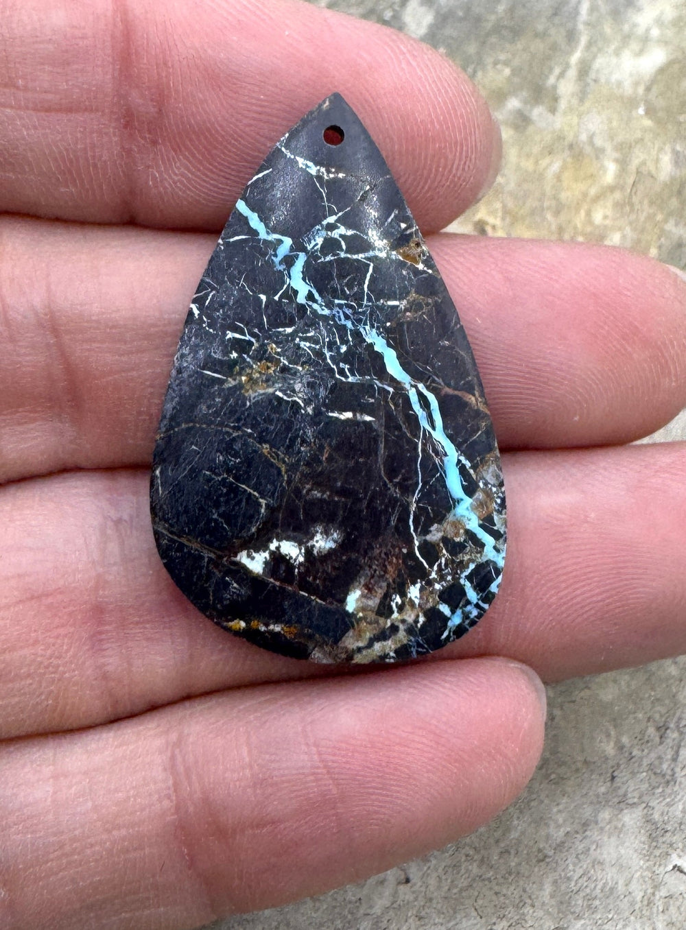 Sierra Nevada Ribbon Turquoise (Nevada) Focal Pendant Bead