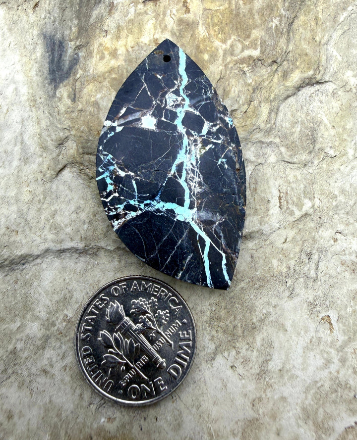 Sierra Nevada Ribbon Turquoise (Nevada) Focal Pendant Bead
