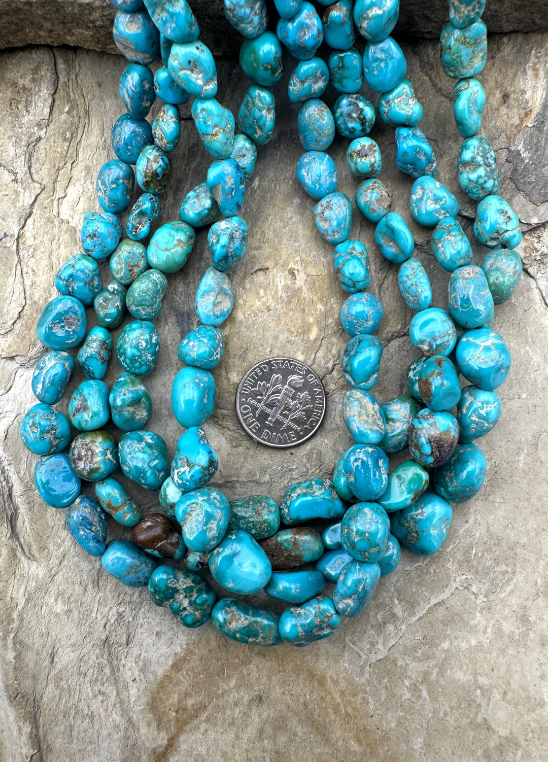 Sierra Nevada Turquoise (Nevada) Graduated Nugget Strand