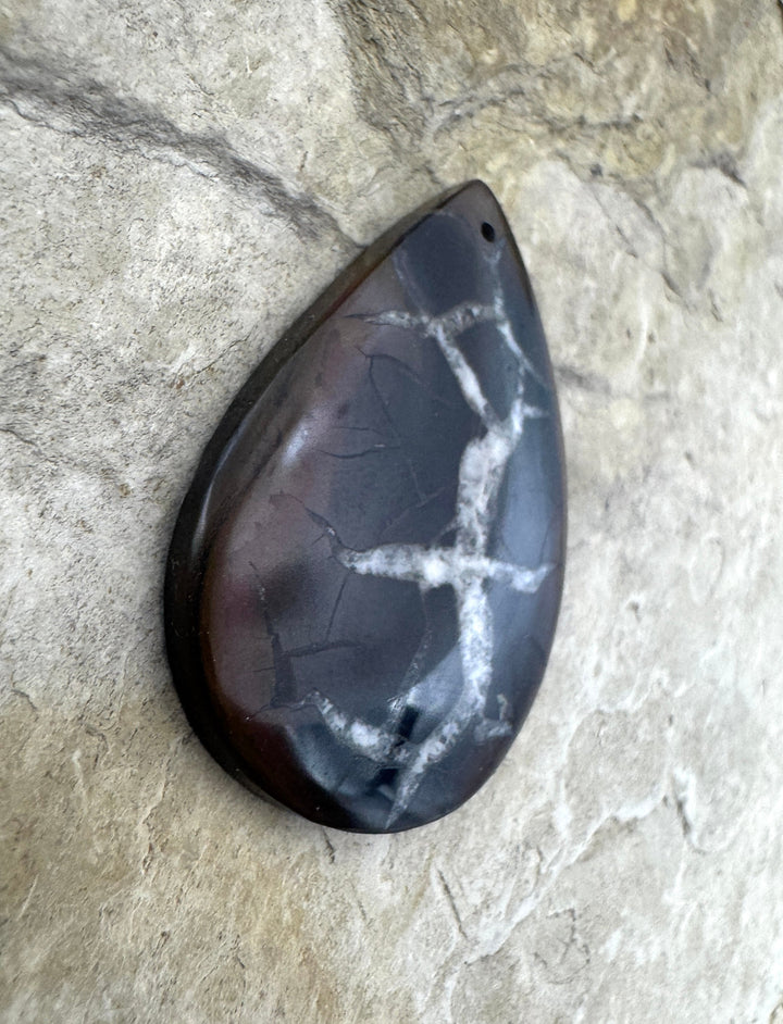 Simbercite Fossil (Russia) Focal Bead Pendant 25x37mm