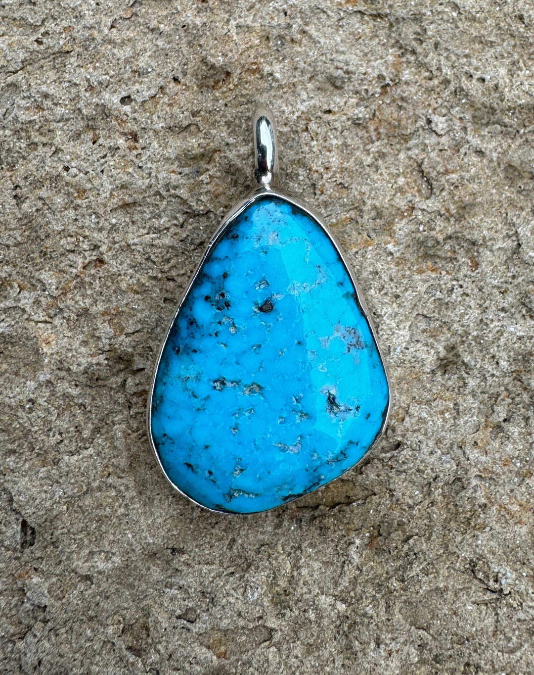 Sleeping Beauty Turquoise and Sterling Silver Pendant