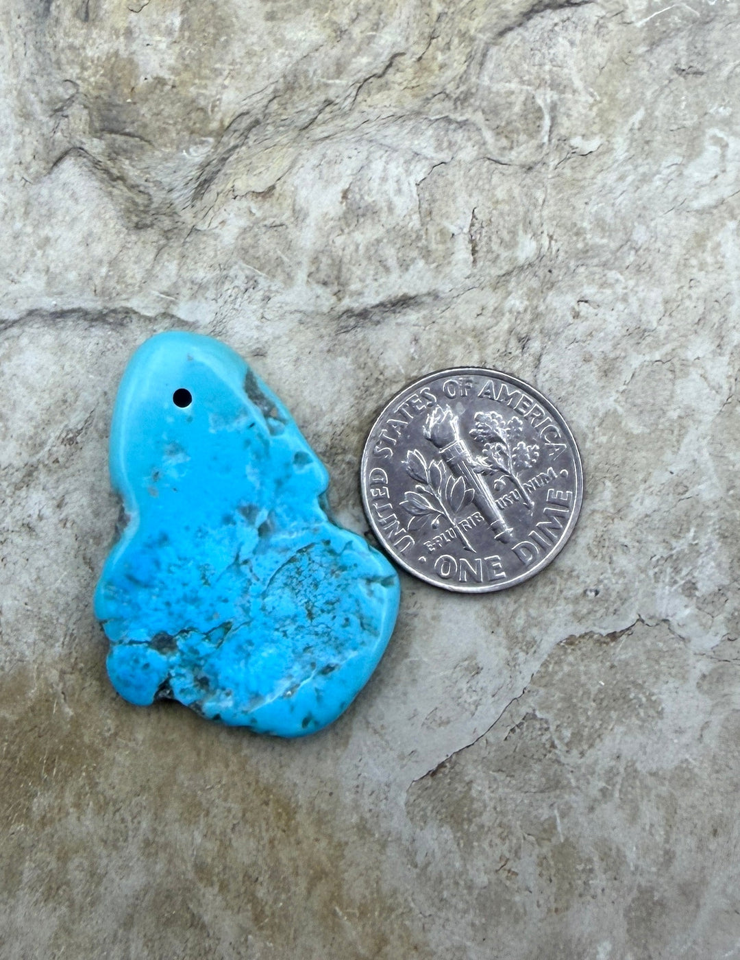 Sleeping Beauty Turquoise (AZ) Focal Pendant Bead 24x33mm