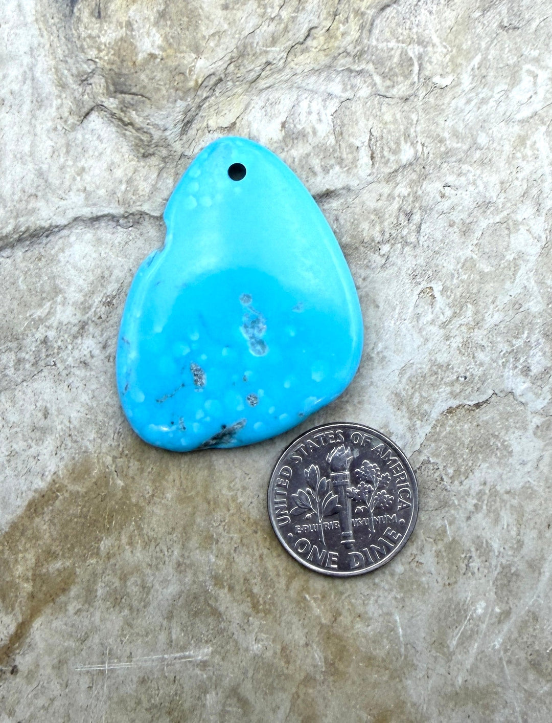 Sleeping Beauty Turquoise (AZ) Focal Pendant Bead 29x39mm
