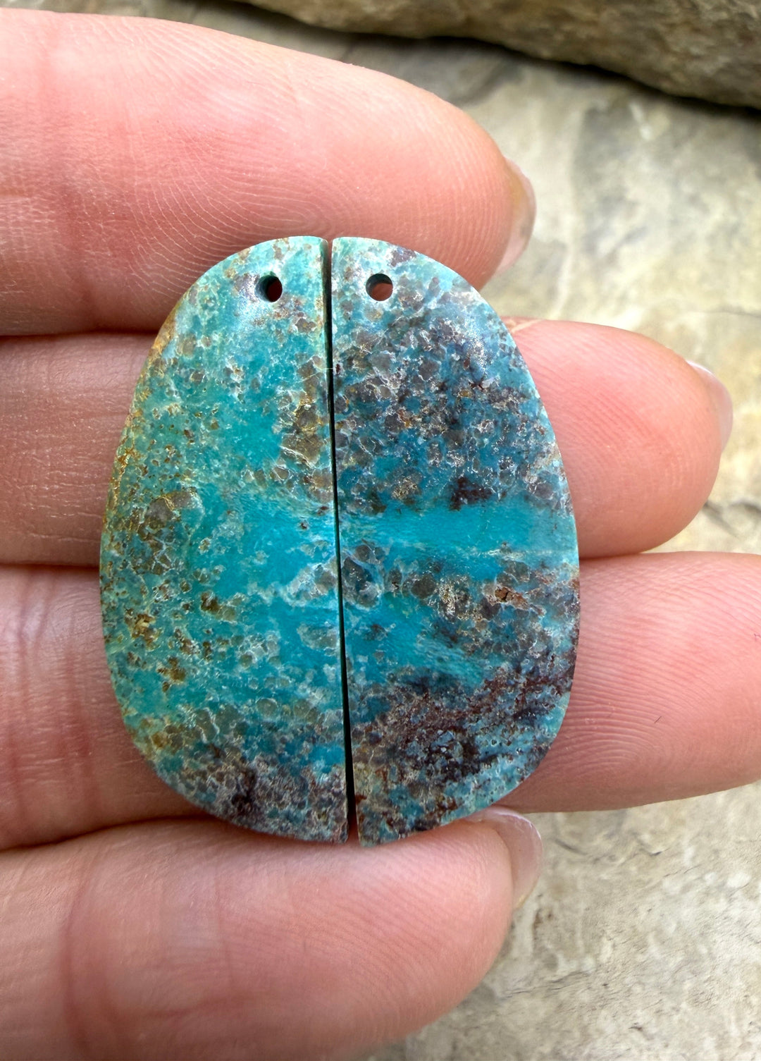 Smoky Turquoise Mountain (ArizonMatching Earring Slab Bead